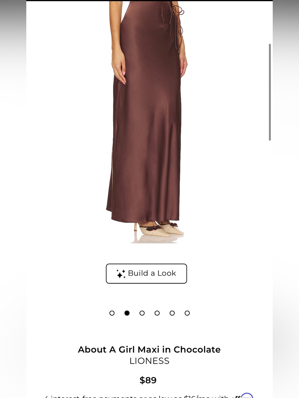 Lioness Chocolate Brown Slip Midi with Side Tie Details - Picture 4 of 7